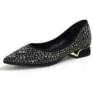 Flats Shoes Women Rhinestone Pointed Head Ballet Flats Comfortable